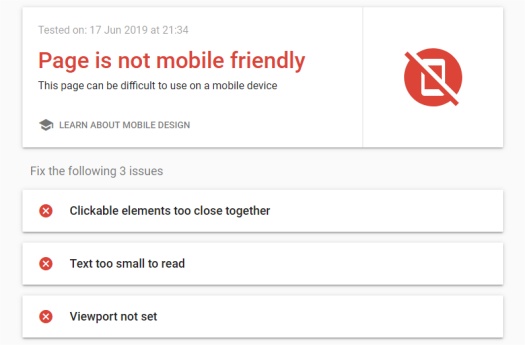 Google Mobile Friendly Checker