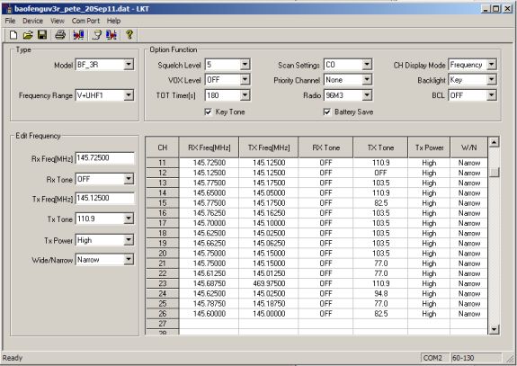 Baofeng UV-3R programming software