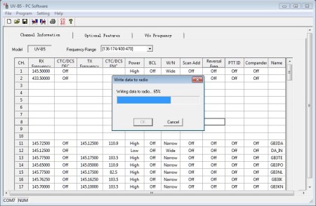 Baofeng UV-B6 PC programming software