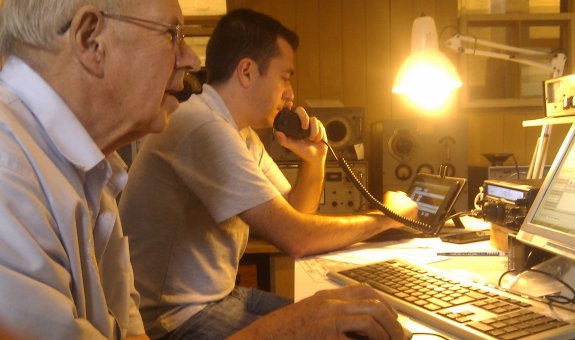 John G8DET and Charlie M0PZT at Sandford Mill