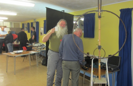 Peter G0DZB with his impressive mag loop antenna