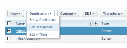 1 & 1 Domain Forwarding Screen 1 & 1 Domain Forwarding Screen
