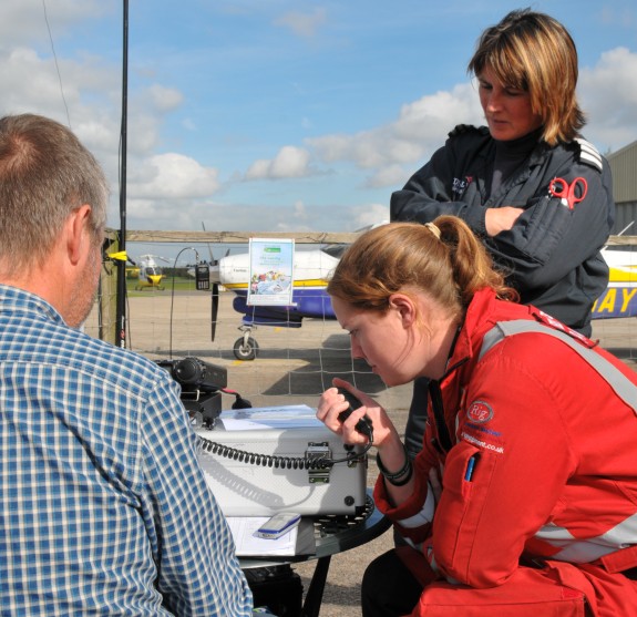 Paramedic Louise sending a guest message on GB2EAA