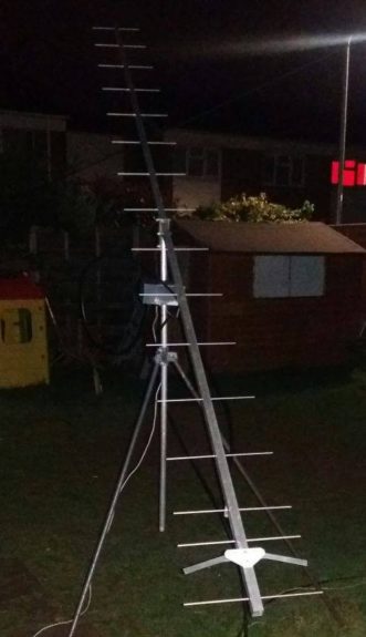 The 17-element yagi used for Dorothy's EME contact in December 2017