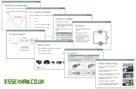 Some of Essex Ham's Amateur Radio Foundation Training Slides