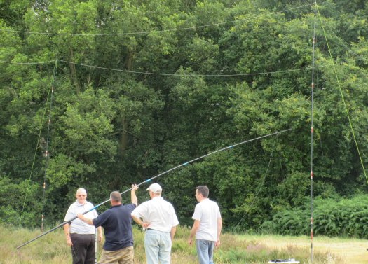 Some of the lads getting more wire into the air