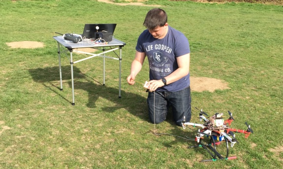 Chris M6EDF setting up his drone