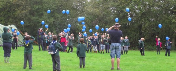 Scouts launching their own balloons