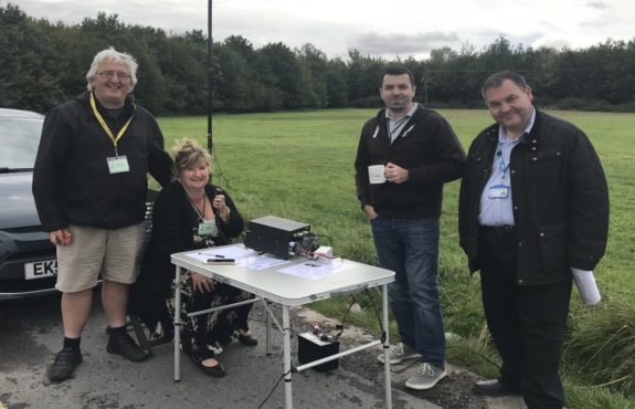 Some of the team operating GB1NHS from the Essex & Herts Air Ambulance Airbase