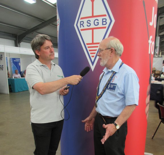 Essex Ham interviesing Dr John Gould G3WKL, RSGB President at Hamfest 2015