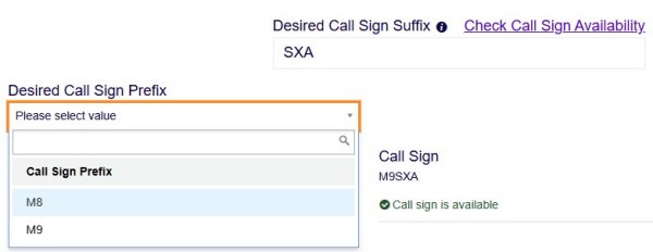 Ofcom change 2x callsign to M8 or M8