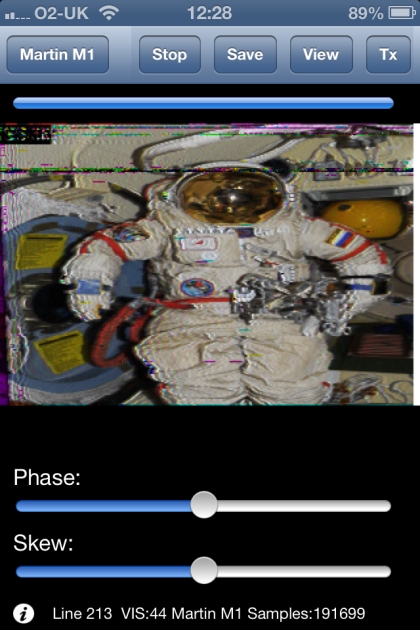 Capturing image from ISS with SSTV app on an iPhone