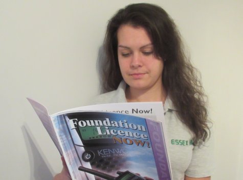Kelly reading the Foundation book