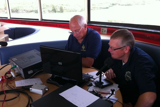 Andy and James operating 40 metres HF Andy and James operating 40 metres HF
