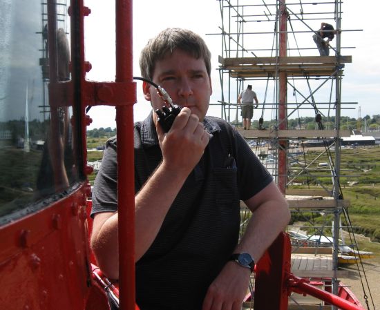 Pete 2E0PSL operating on 2 metres from atop the LV15 Pete 2E0PSL operating on 2 metres from atop the LV15