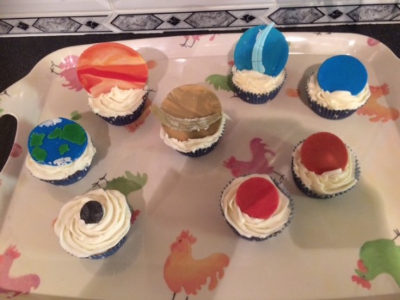 Planetary cakes, created by Sarah M6PSK, as discussed on this week's net