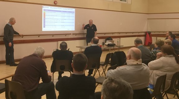 RSGB's Steve M1ACB presenting his talk on the Sandringham School ARISS contact