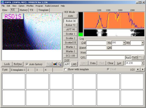 MMSSTV Application Screenshot