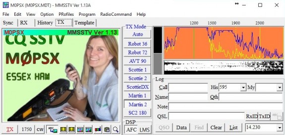 Sending an SSTV image (23 Nov 2015)