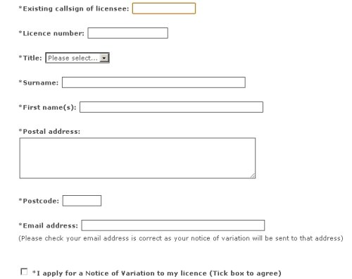 Applying for a callsign NoV