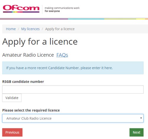 Ofcom - Applying for your amateur radio licence