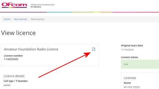 Download your licence from the Ofcom website