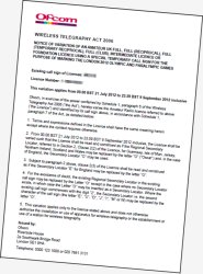 OfCom Notice of Variation OfCom Notice of Variation