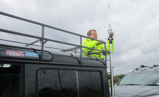 Gareth 2E0PSN de-rigging the mast at checkpoint 4