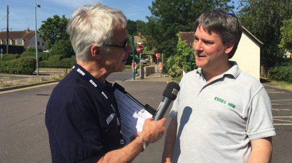 Peter from BBC Essex interviewing Pete M0PSX