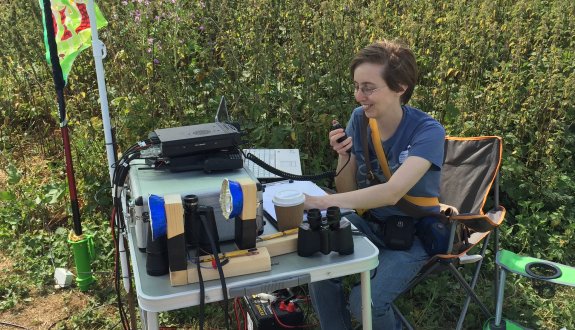 Laura M6LHT working HF via a flag