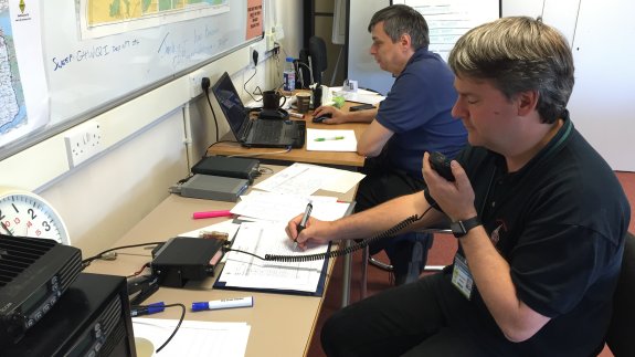 Dave G0DEC and Pete M0PSX, working Control from Maldon District Council