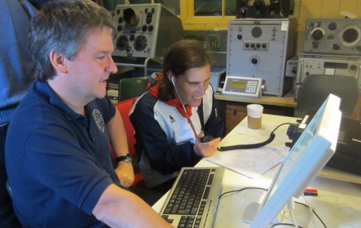 Pete M0PSX and Louise M3WSQ operating at Sandford Mill for IMD 2014
