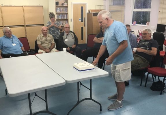 Chairman Terry, cutting the cake