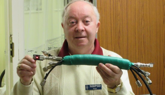 Peter M0PSD, with the cable tester kit demo unit