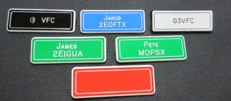 Callsign Badges by Jim 2E0JTW