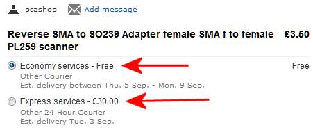 SMA to SO-239 Adapter - eBay Delivery Costs