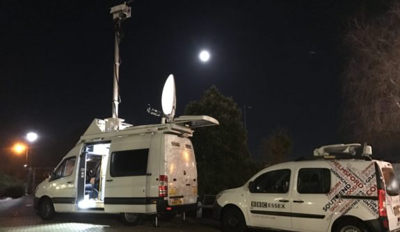 Lots of media interest at the Tendring Education Centre (6am Friday)