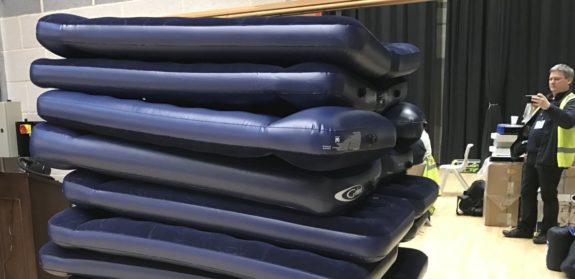 Some of the supplies at the Rest Centre