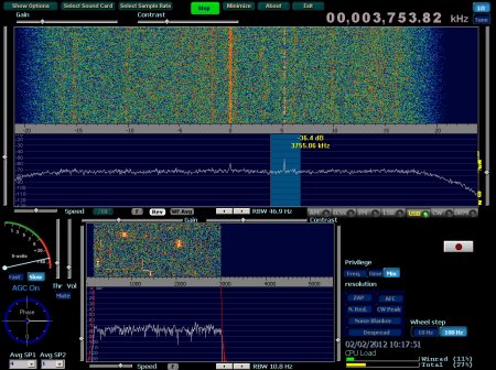 Winrad SDR Software Acorn SDR output with Winrad SDR Software