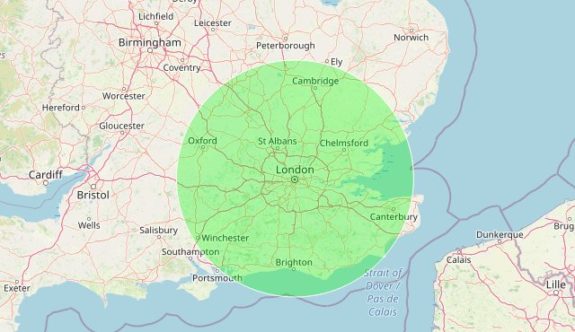 100km of Charing Cross