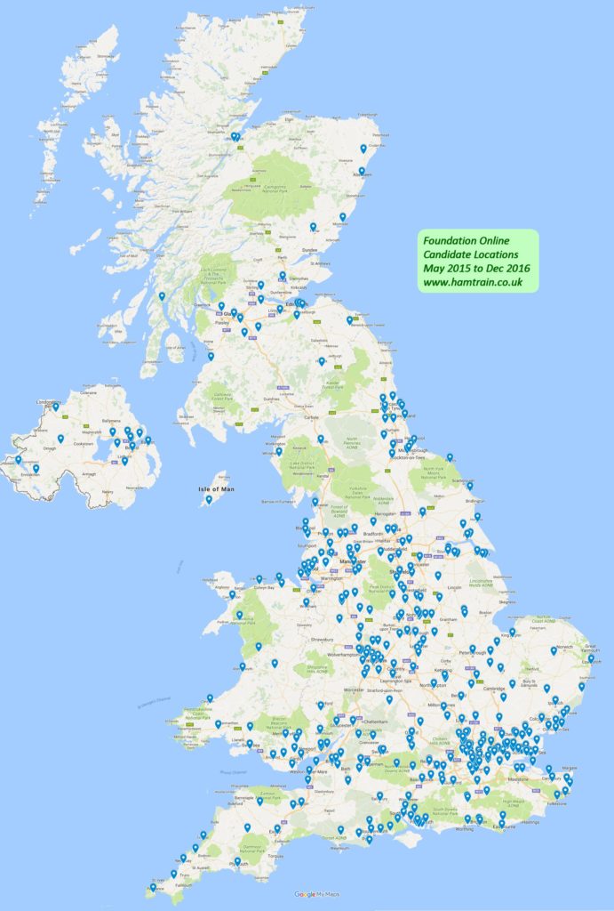 Map of Foundation Online Candidates 2015-2016