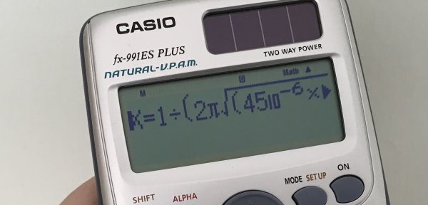 Casio fx-991ES Plus Resonant Frequency calculation