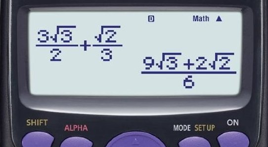 Large-screen calculator with visual representation of formulas