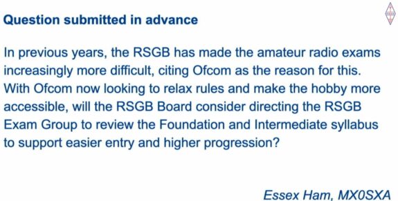 Essex Ham RSGB Question