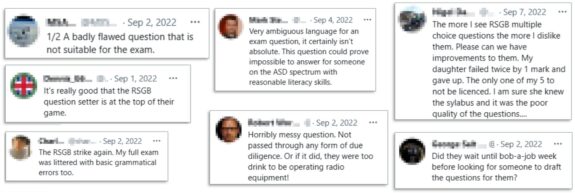 RSGB Exam Question Feedback
